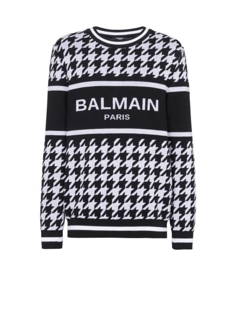 Balmain Houndstooth-patterned wool sweater