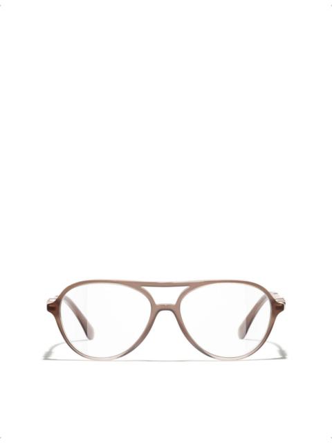 CHANEL CH3504 Pilot-Frame Metal Optical Glasses