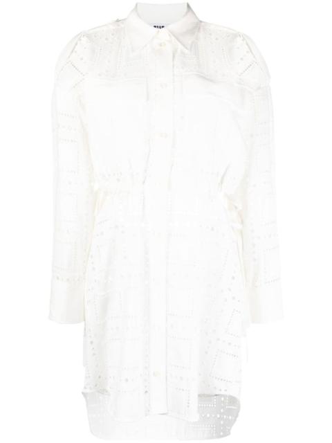 MSGM broderie-anglaise cutout shirt-dress