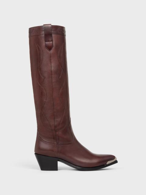 CELINE Western boots high boot with metal toe in Calfskin