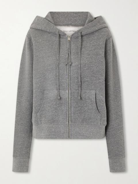 NILI LOTAN Callie Hooded Jersey Zip-up Sweater