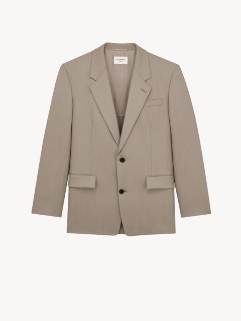 SAINT LAURENT SINGLE-BREASTED JACKET IN WOOL AND MOHAIR