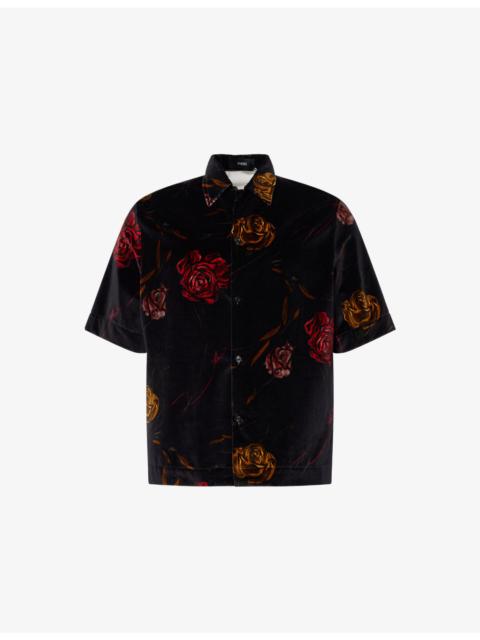 AMIRI Floral Velvet Cotton Shirt