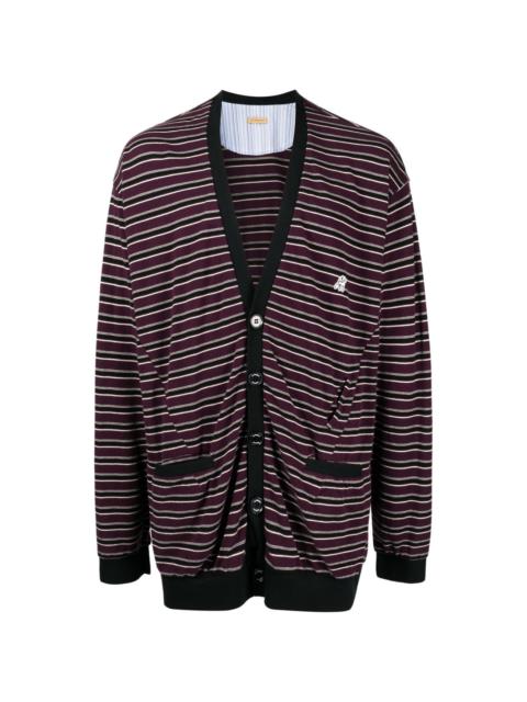 UNDERCOVER striped cotton cardigan