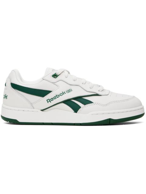 Reebok White & Green Bb 4000 Ii Basketball Sneakers