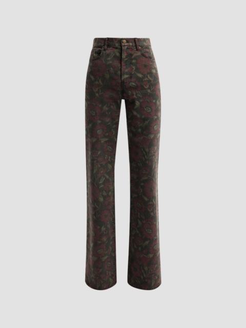 VERONICA BEARD Women's Crosbie Floral High-Rise Wide-Leg Jeans - Washed Claret Floral