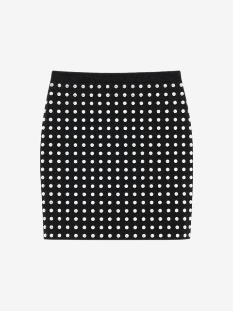 The Kooples BLACK SHORT SKIRT WITH STUDS