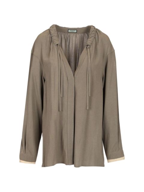 DURAZZI MILANO gathered-neck tie-fastening tunic