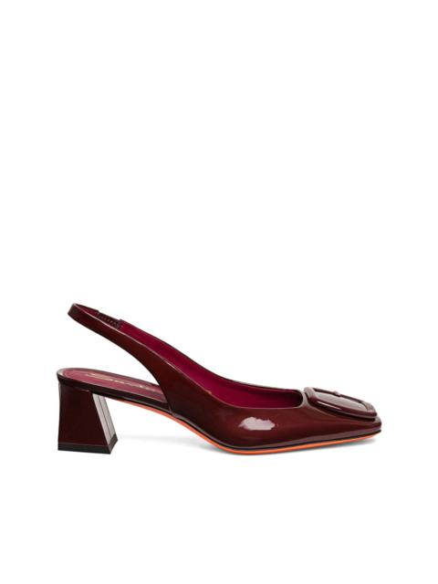Santoni 50mm buckle patent leather pumps