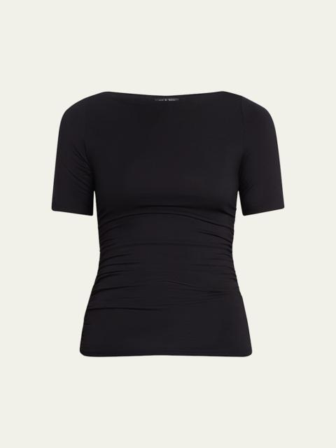 rag & bone Luca Shirred Short-Sleeve Top