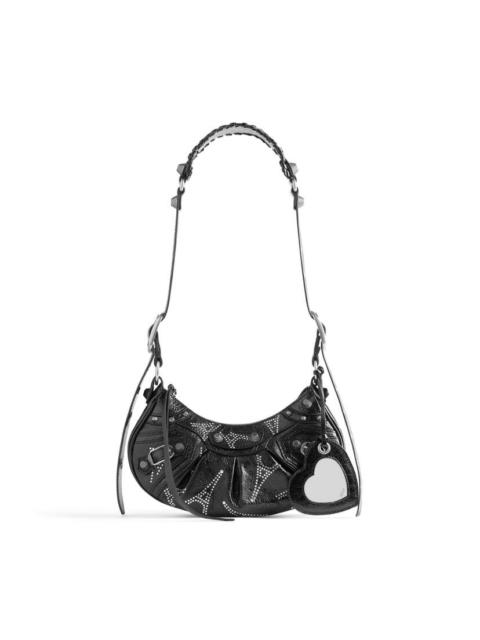 BALENCIAGA Women's Le Cagole Xs Shoulder Bag Eiffel Tower With Rhinestones in Black