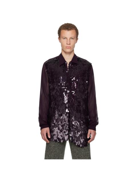 Dries Van Noten Purple Sequinned Shirt