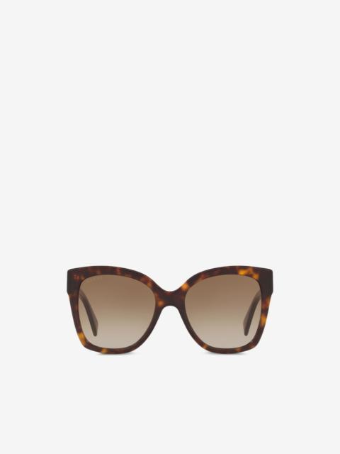 GUCCI tortoise-shell rectangle-frame sunglasses