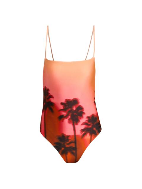 SIMKHAI Women's Elenora Sunset One-Piece Swimsuit - Sunset Palm Print