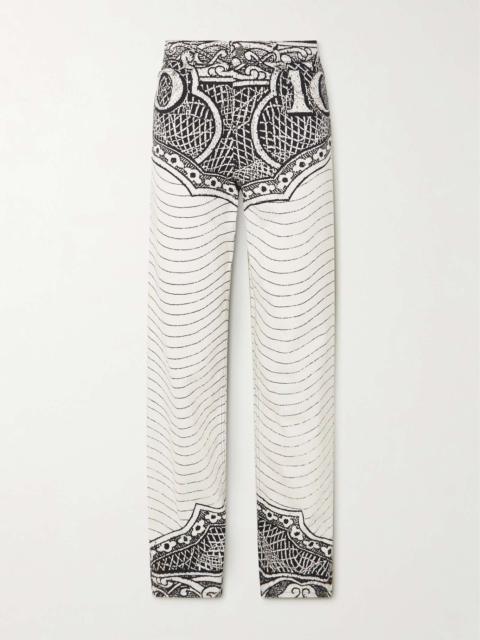 Jean Paul Gaultier Printed high-rise tapered jeans