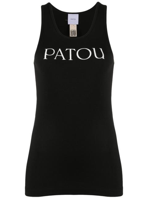 scoop neck logo tank top