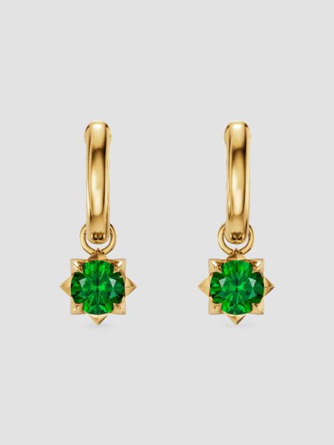 DAVID YURMAN Women's Petite Pave Stone Drop Earrings in 18K Yellow Gold - Tsavorite