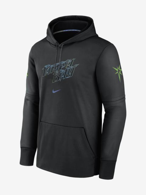 Men's Tampa Bay Rays City Connect Practice Nike Therma MLB Pullover Hoodie