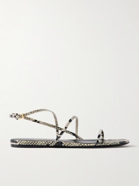 KHAITE Loop Snake-effect Leather Sandals