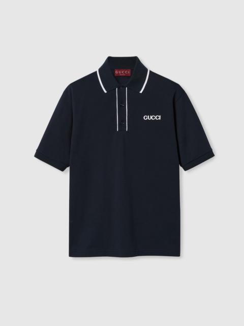 Embroidered cotton piquet polo shirt