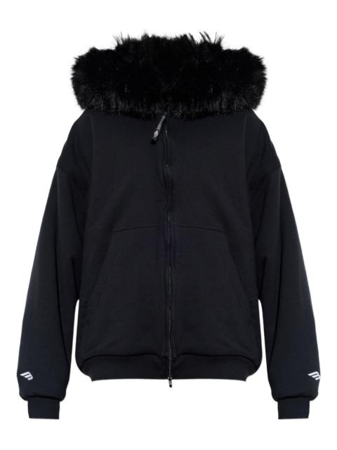 BALENCIAGA faux-fur trim hoodie
