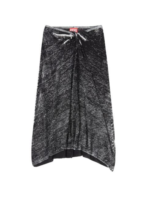 Diesel M-Livette twisted-waist midi skirt