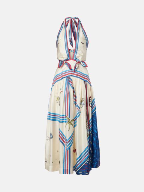 ALÉMAIS Apollo printed silk midi dress