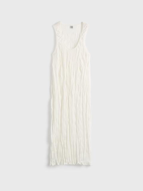 TOTEME Crinkled knit tank dress white