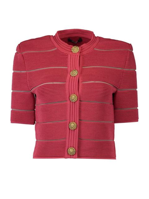 Balmain Short Sleeve Stripe Cardigan