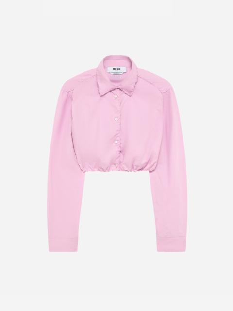 MSGM Crinkled poplin cropped shirt
