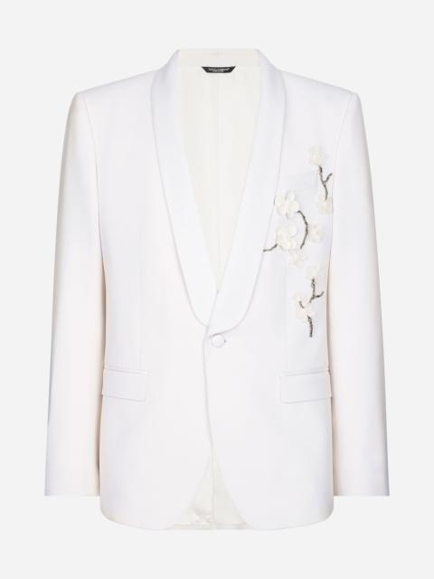 Single-breasted Martini-fit jacket with embroidery