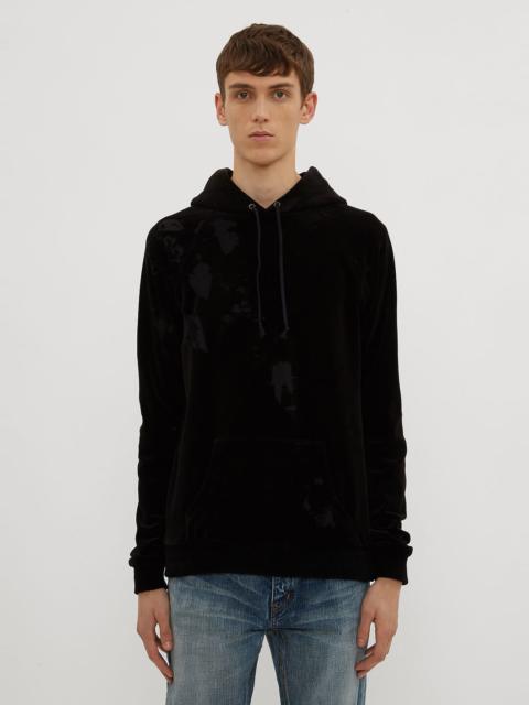 SAINT LAURENT Hooded Burnt Out Velvet Sweater
