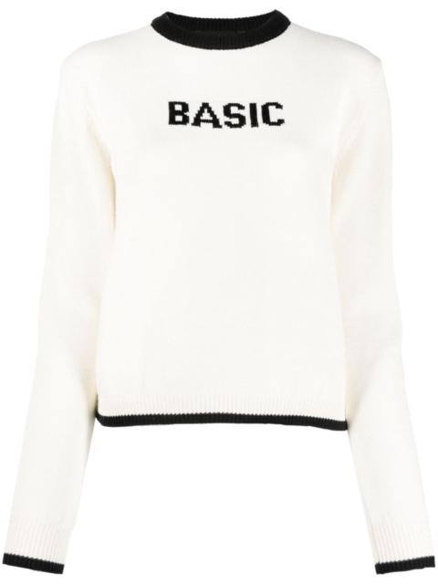 Basic patterned-jacquard jumper