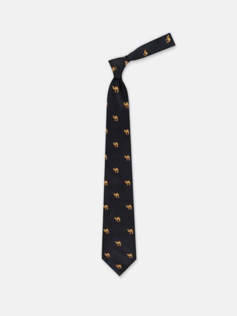 J. PRESS MADE-IN-UK NAVY CAMEL CLUB TIE