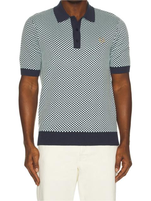 Fred Perry Chequerboard Knitted Polo Shirt