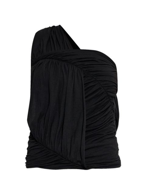 Rick Owens DRKSHDW draped one-shoulder top