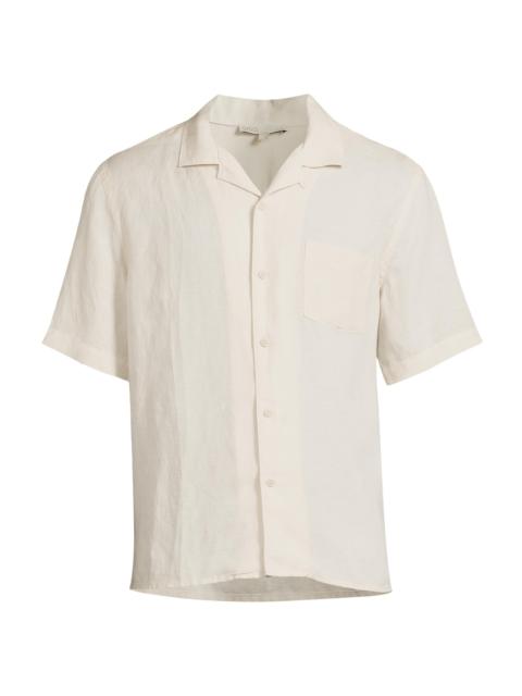 onia Men's Linen-Blend Camp Shirt - Stone