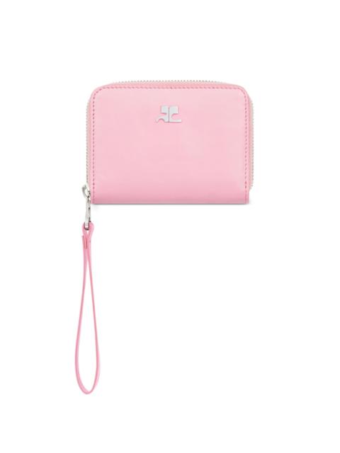courrèges zipped leather compact wallet