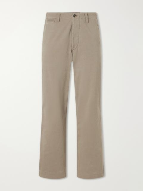 Drake's Wide-Leg Cotton-Twill Chinos
