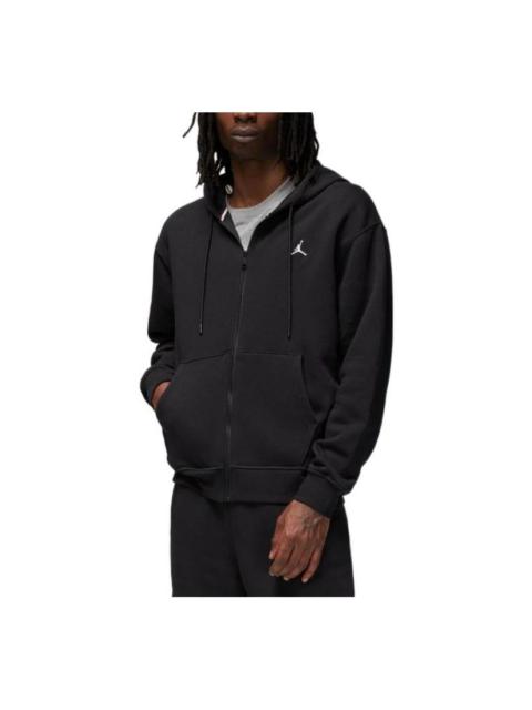 Jordan Air Jordan Brand Embroidered Zipper Hoodie Men's Black DQ7351-010
