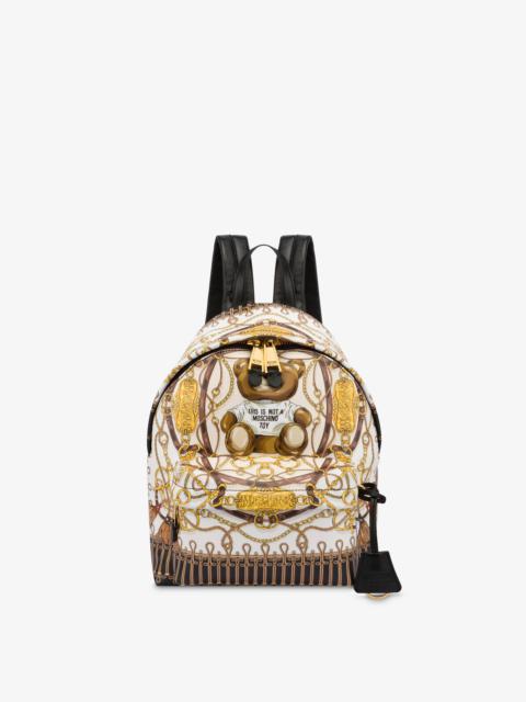Moschino MILITARY TEDDY SCARF NAPPA LEATHER BACKPACK
