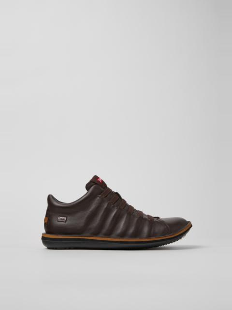 CAMPER Beetle - HYDROSHIELD Brown Leather Ankle Boots for Men.