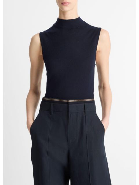 Vince Wool-Blend Sleeveless Mock-Neck Sweater