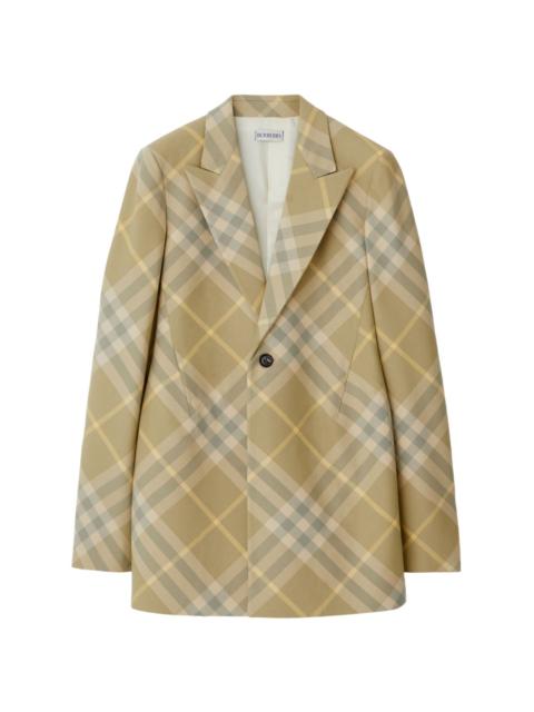 Burberry checked tailored single-breasted blazer