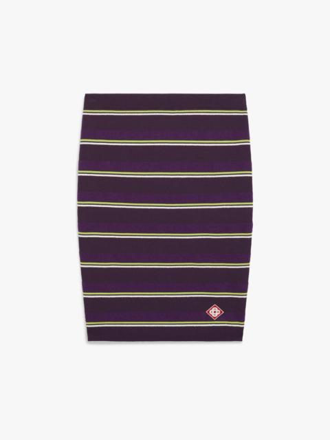 CASABLANCA Purple & Green Striped Pleated Mini Skirt | Casablanca Paris