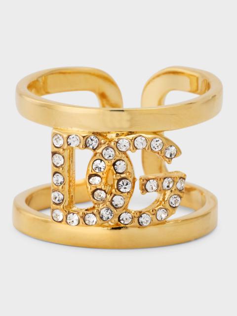 Dolce & Gabbana Crystal DG Cuff Ring