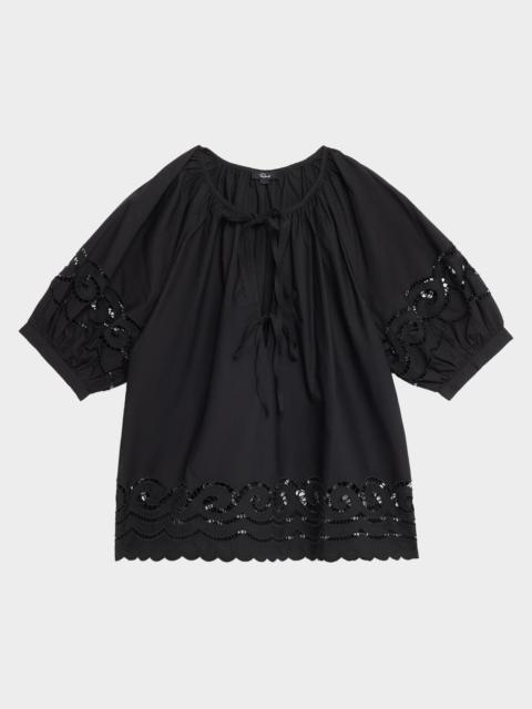 Rails Catalene Embroidered Short-Sleeve Blouse