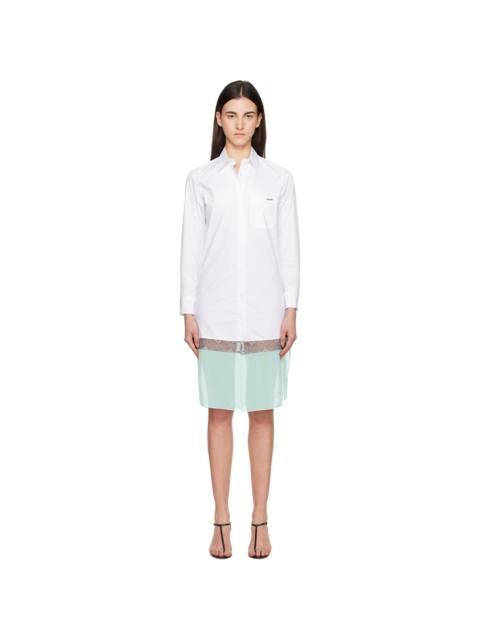 COPERNI White & Green Multi Layer Shirt Midi Dress