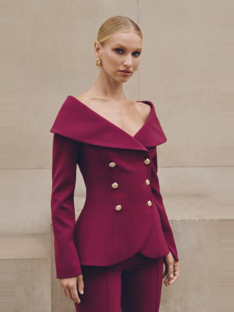 NADINE MERABI Abigail Burgundy Blazer