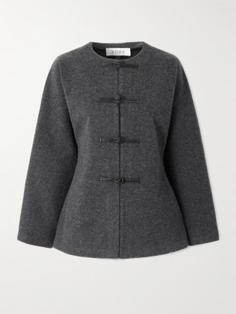 RÓHE Leather-trimmed Wool Cardigan